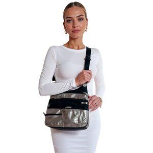Danier Black & Bronze Colorblock Crossbody Bag – Women's Nylon Leather Bag
